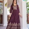 Beautiful Blue Hills Pushpa 2 Rayon Printed Anarkali Gown Collection Wholesale 2026