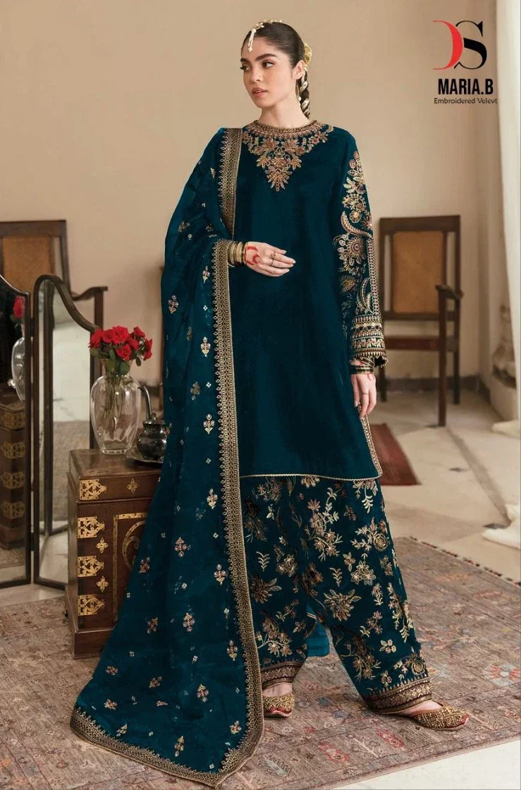 Deepsy Maria B 104 Velvet Pakistani Salwar Suit Wholesale