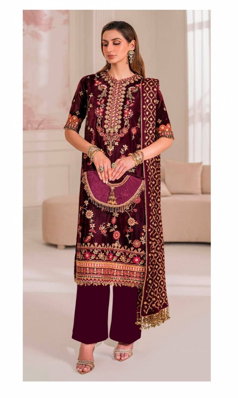 Deepsy Velvet 24 Series 32223 A To D Pakistani Salwar Suit Wholesale