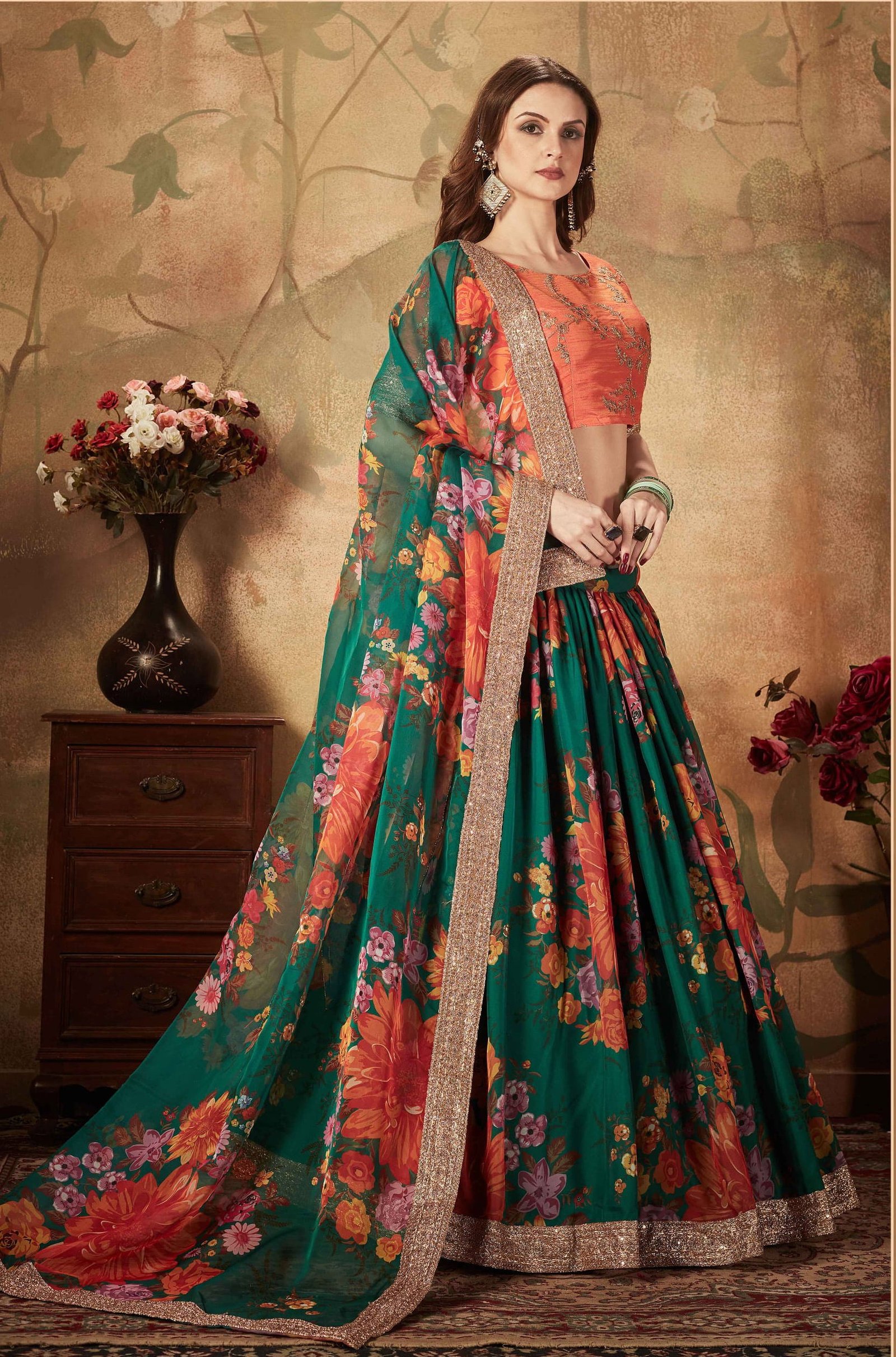 Zeel Floral Vol 1 Organza Printed Designer Lehenga Choli Collection Wholesale