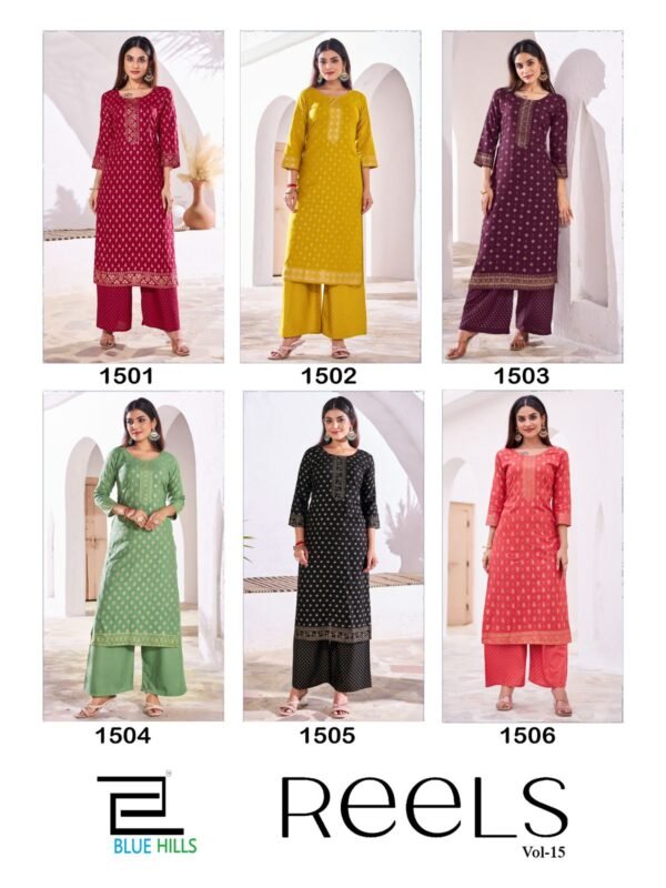 Buy Blue Hills Reels Vol 15 Rayon Fancy Kurti With Bottom Collection Wholesale 2026