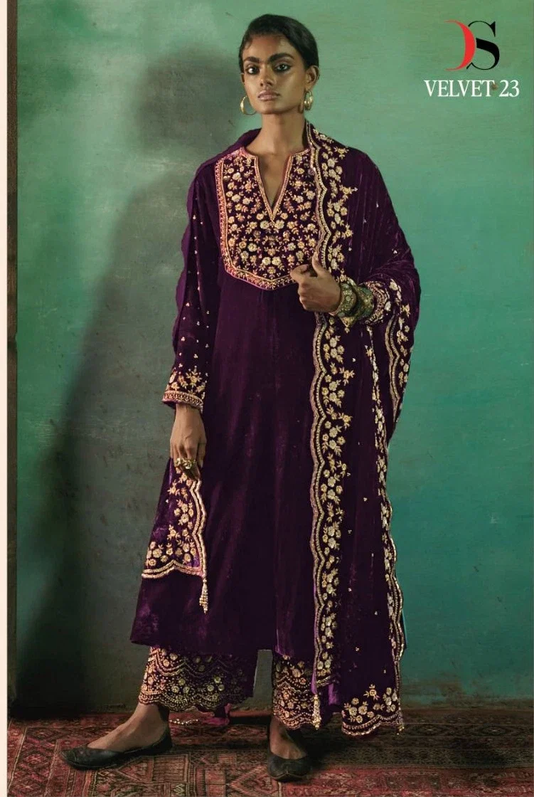 Deepsy Velvet 23 Series 32213 Velvet Pakistani Salwar Suit Wholesale