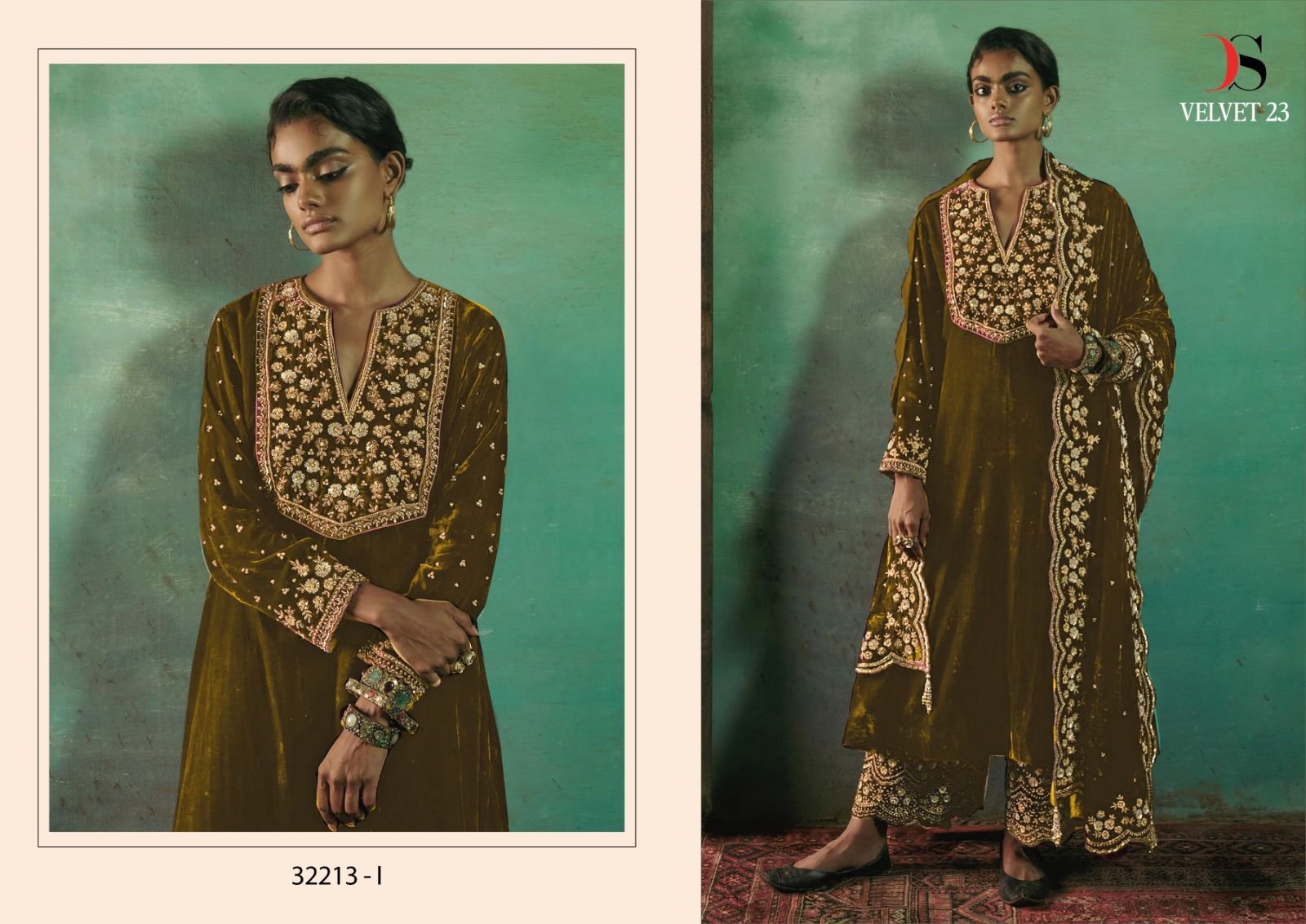 Deepsy Velvet 23 Series 32213 Velvet Pakistani Salwar Suit Wholesale