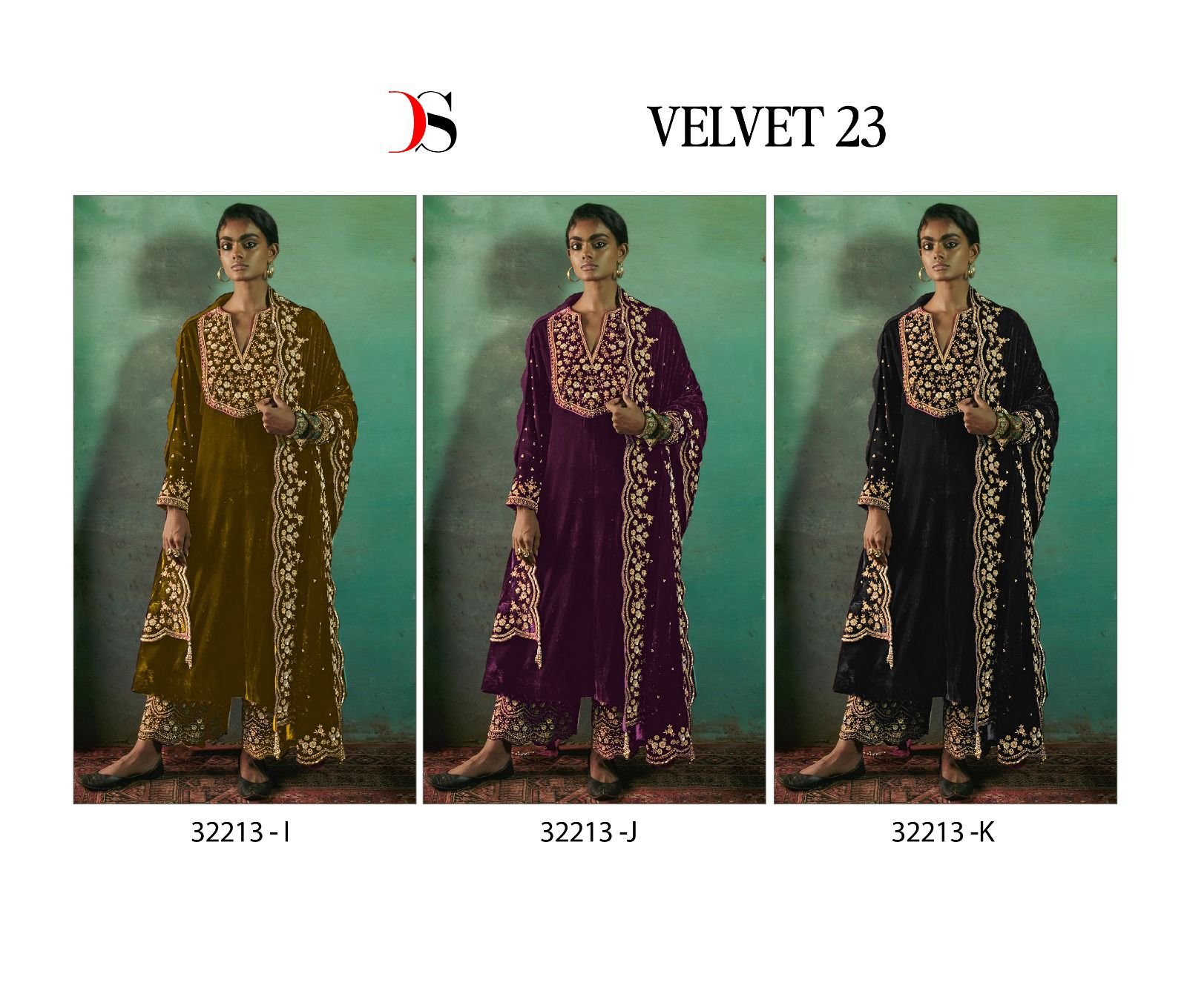 Deepsy Velvet 23 Series 32213 Velvet Pakistani Salwar Suit Wholesale