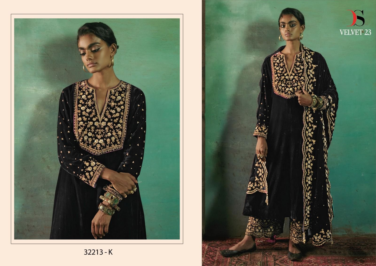 Deepsy Velvet 23 Series 32213 Velvet Pakistani Salwar Suit Wholesale