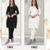 Stylish Blue Hills Wonder Black And White Rayon Kurti With Bottom Wholesale 2026