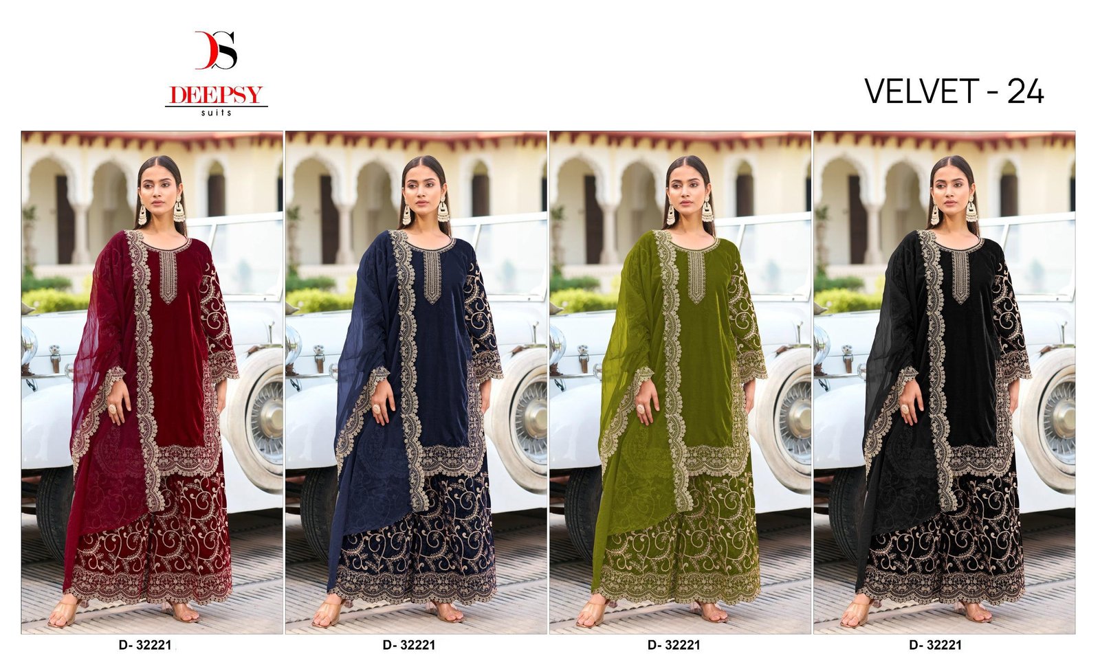Deepsy Velvet 24 Series 32221 E To H Pakistani Salwar Suit Wholesale