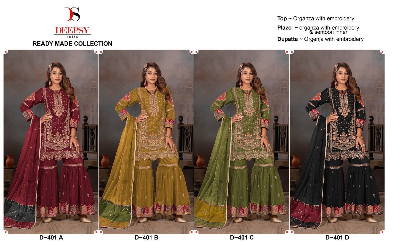 Launching Deepsy D no. 401 ABCD Series Ready Made Collection Wholesale 2026