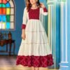 Beautiful Blue Hills Snow White Rayon Long Anarkali Kurti Wholesale 2026