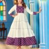 Beautiful Blue Hills Snow White Rayon Long Anarkali Kurti Wholesale 2026