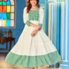 Beautiful Blue Hills Snow White Rayon Long Anarkali Kurti Wholesale 2026