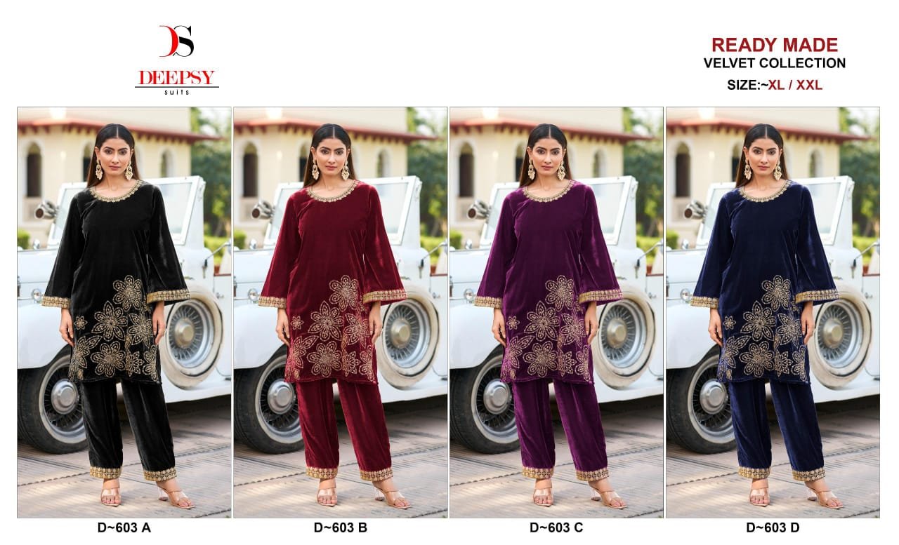 Launching Deepsy D 603 Velvet Readymade Pakistani Suits Collection Wholesale 2026