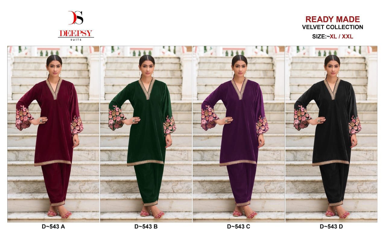 Launching Deepsy D 543 Velvet Readymade Pakistani Suits Collection Wholesale 2026