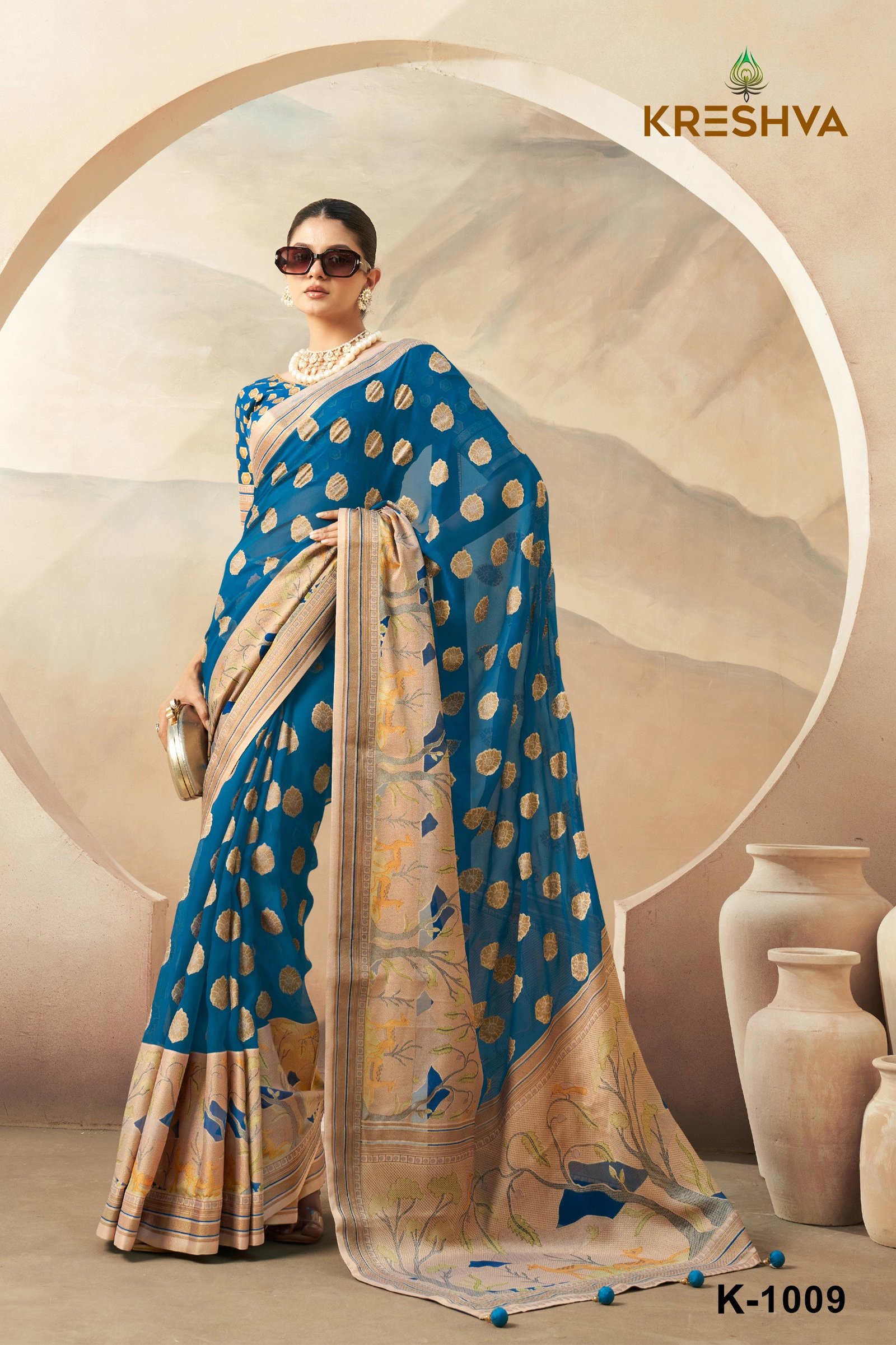 Buy Kreshva Ahiliya Pv Georgette Saree Collection Wholesale 2026
