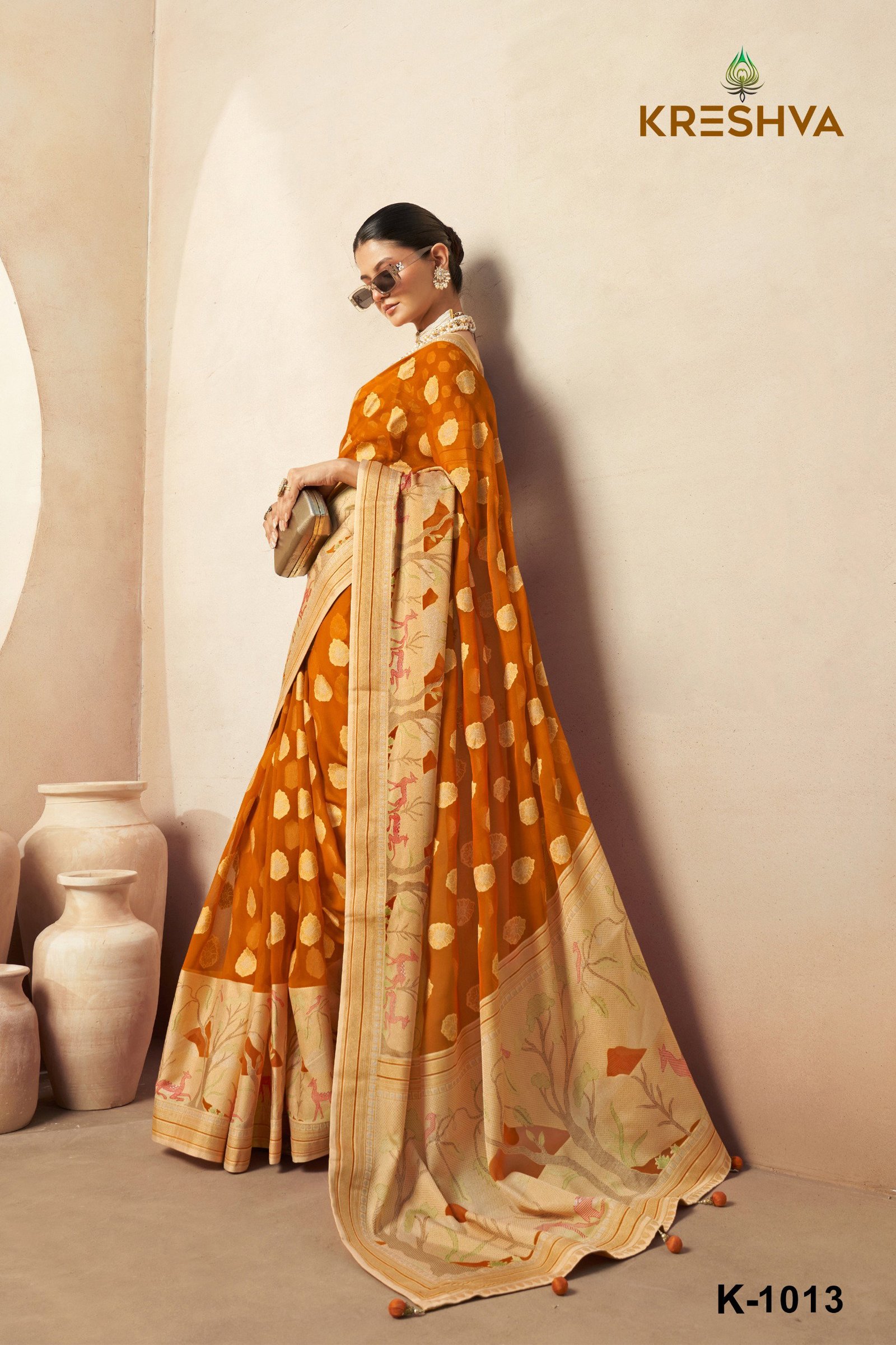 Buy Kreshva Ahiliya Pv Georgette Saree Collection Wholesale 2026