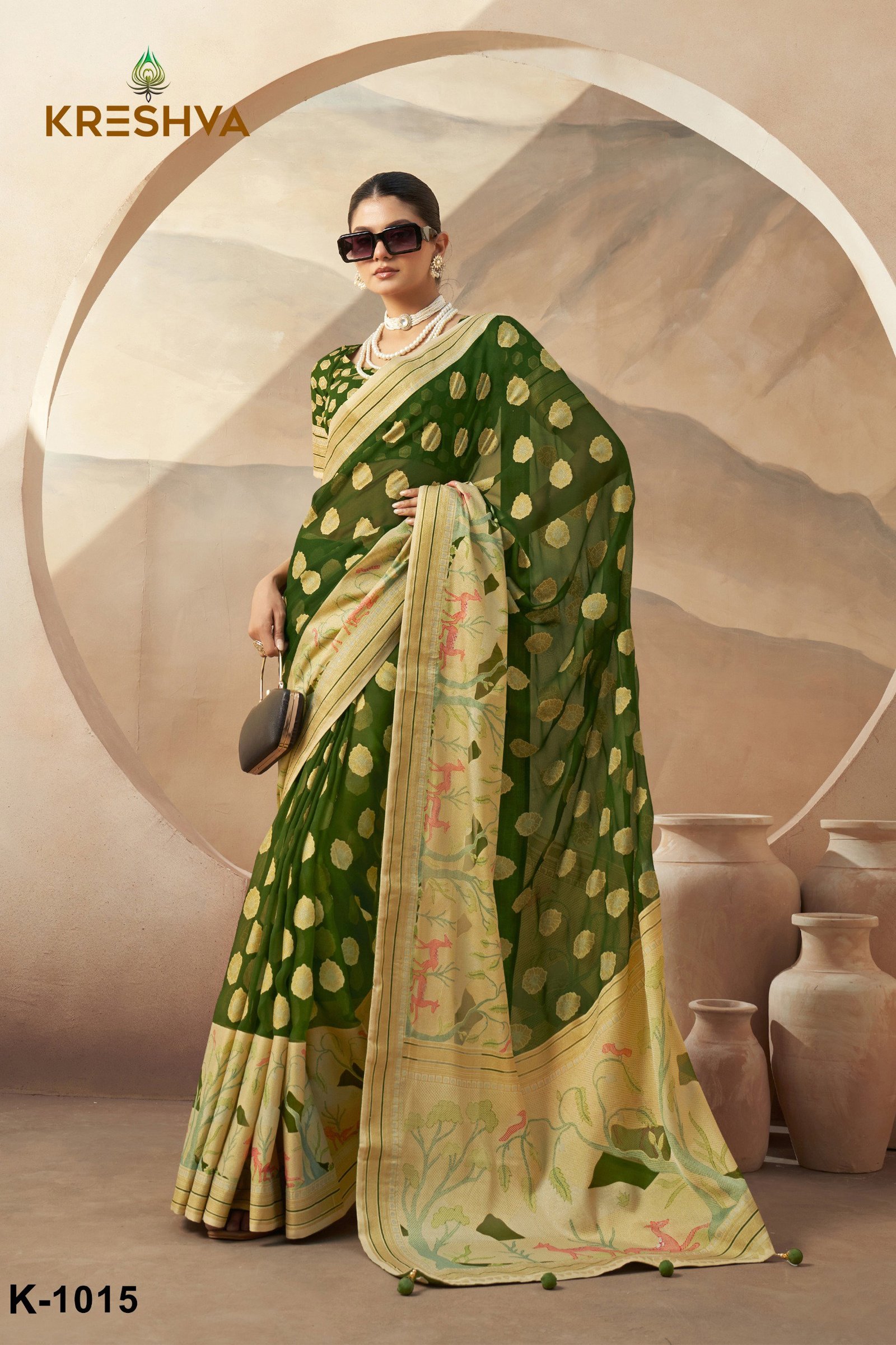 Buy Kreshva Ahiliya Pv Georgette Saree Collection Wholesale 2026
