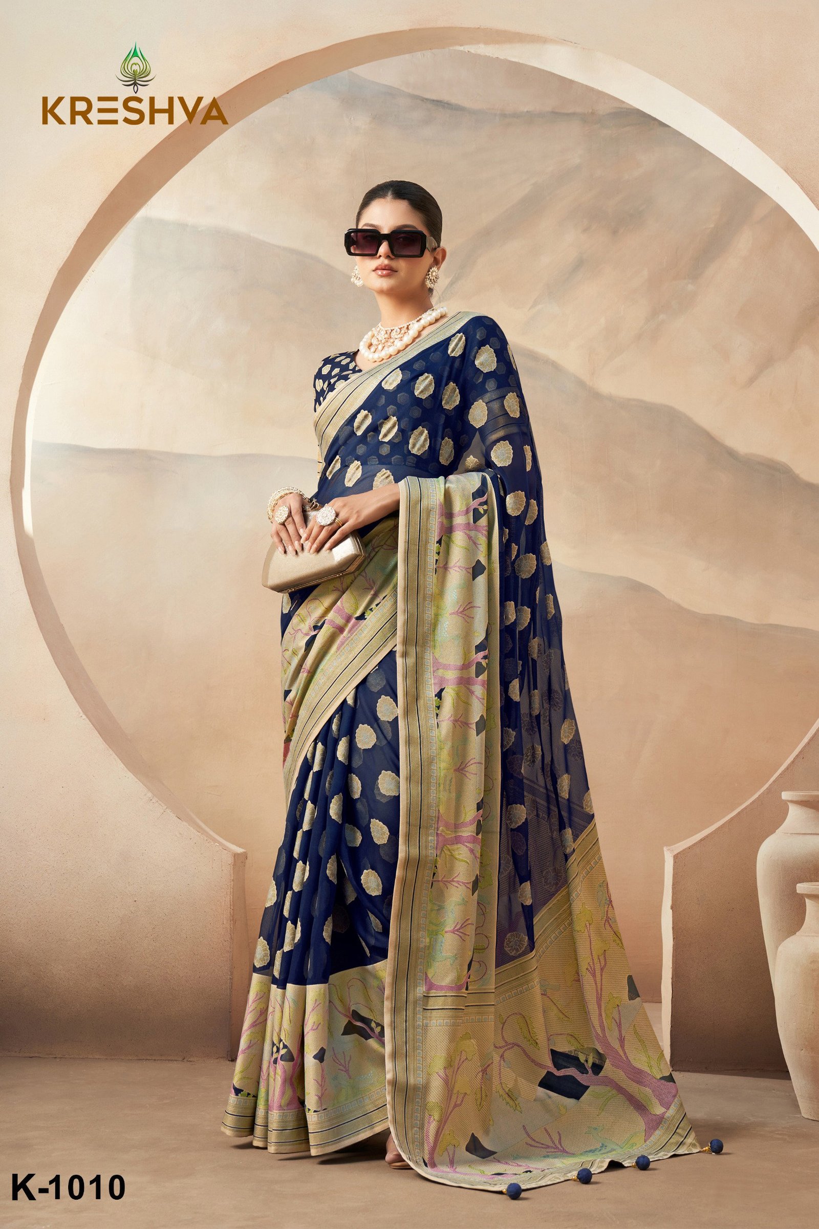 Buy Kreshva Ahiliya Pv Georgette Saree Collection Wholesale 2026