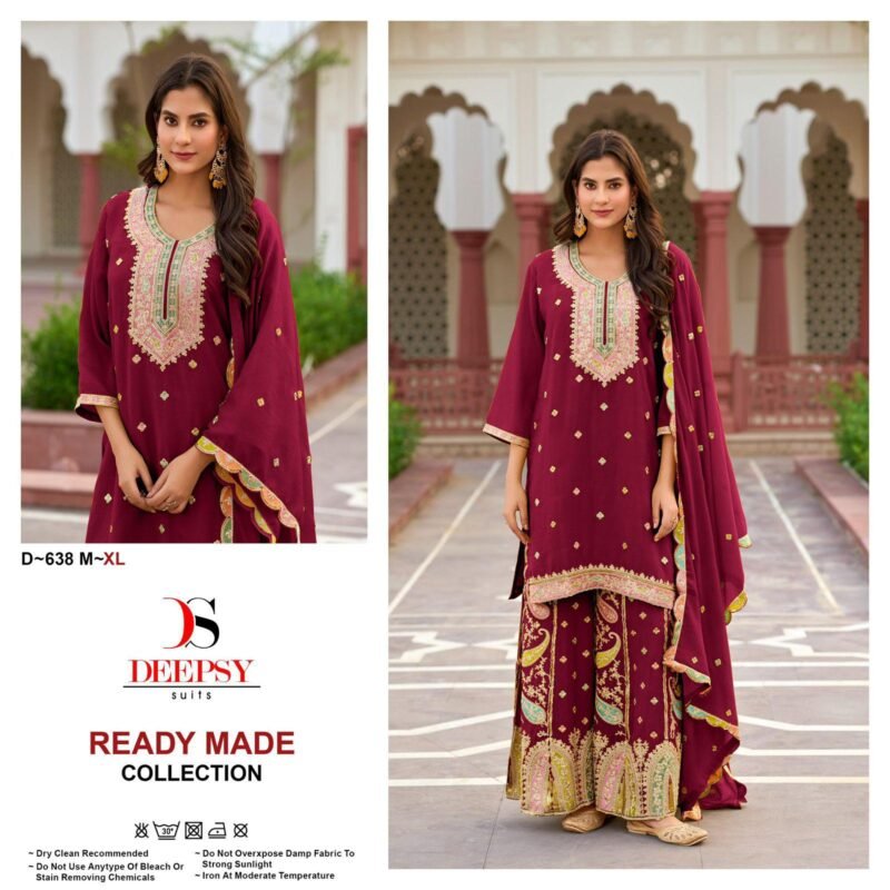 Launching Deepsy D 638 Chinon Embroidered Pakistani Ready Made Collection Wholesale 2026