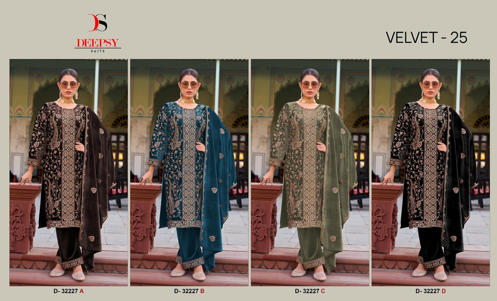 Beautiful Deepsy Velvet 25 Series 32227 Velvet Pakistani Salwar Suit Wholesale 2026