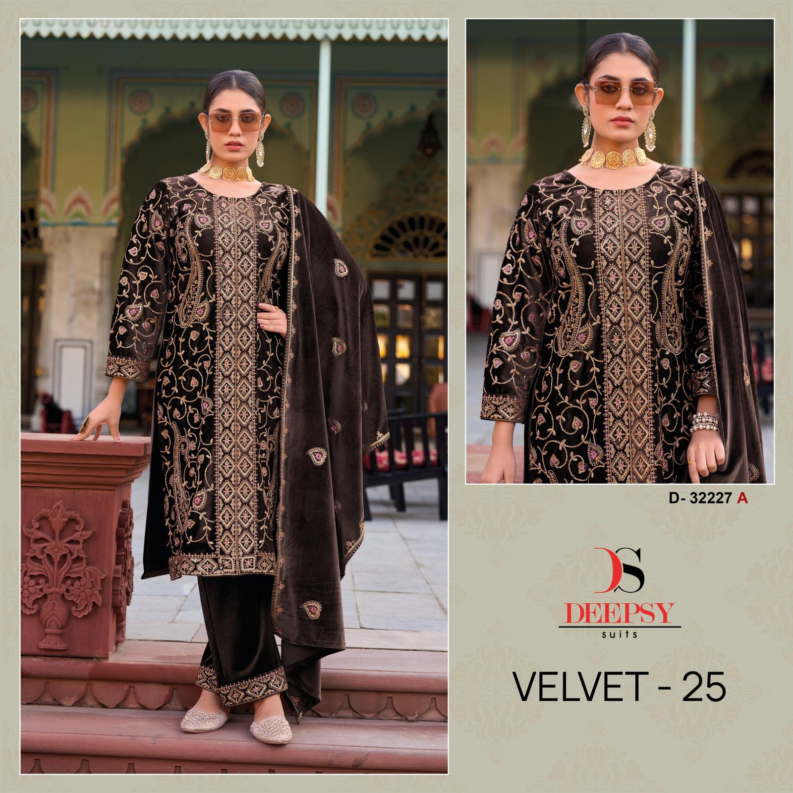 Beautiful Deepsy Velvet 25 Series 32227 Velvet Pakistani Salwar Suit Wholesale 2026