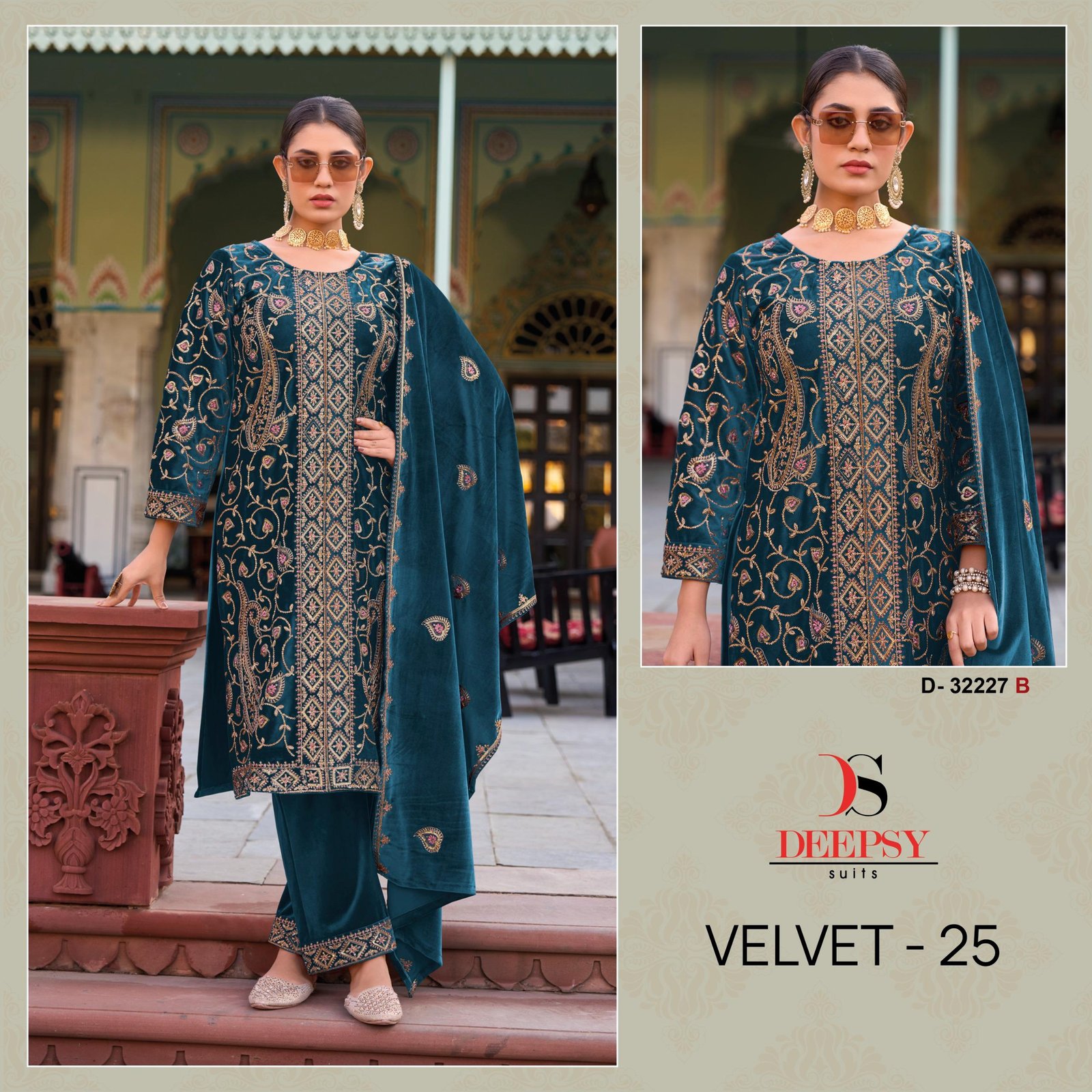 Beautiful Deepsy Velvet 25 Series 32227 Velvet Pakistani Salwar Suit Wholesale 2026