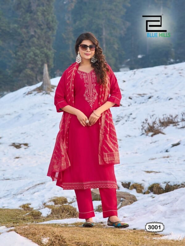 Launching Blue Hills Jhanvi Vol 3 Roman Silk Kurti Bottom With Dupatta Collection Wholesale 2026