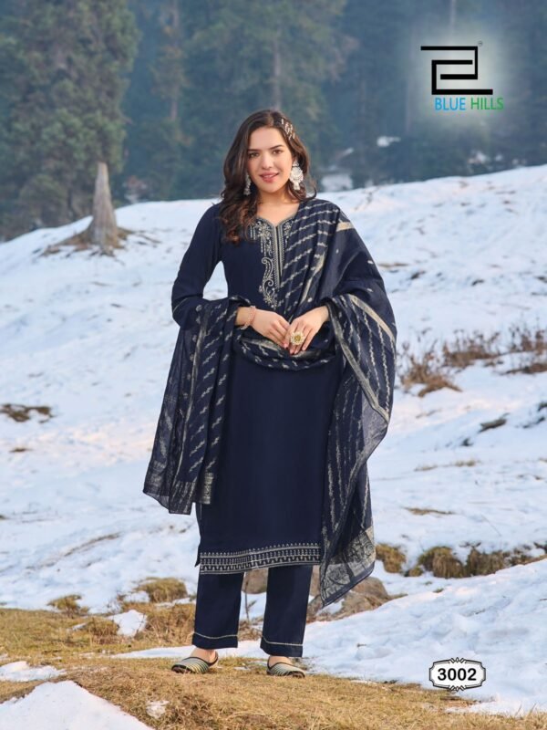 Launching Blue Hills Jhanvi Vol 3 Roman Silk Kurti Bottom With Dupatta Collection Wholesale 2026