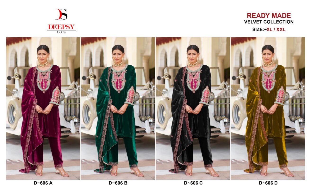 Launching Deepsy D 606 Velvet Embroidered Pakistani Ready Made Collection Wholesale 2026