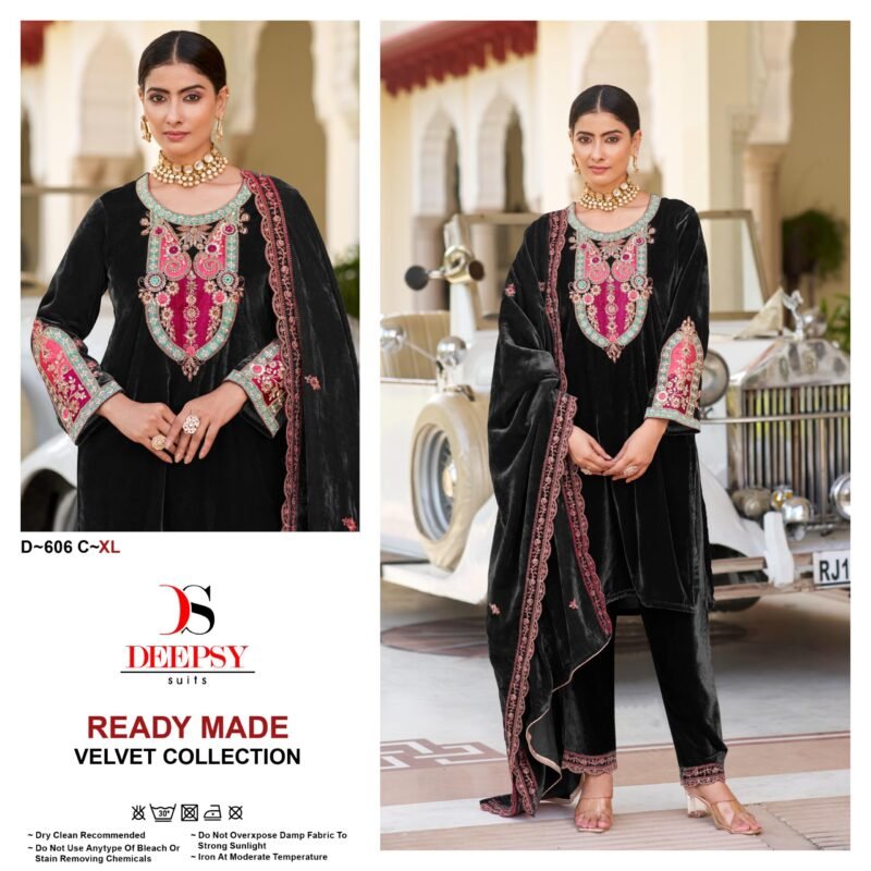 Launching Deepsy D 606 Velvet Embroidered Pakistani Ready Made Collection Wholesale 2026
