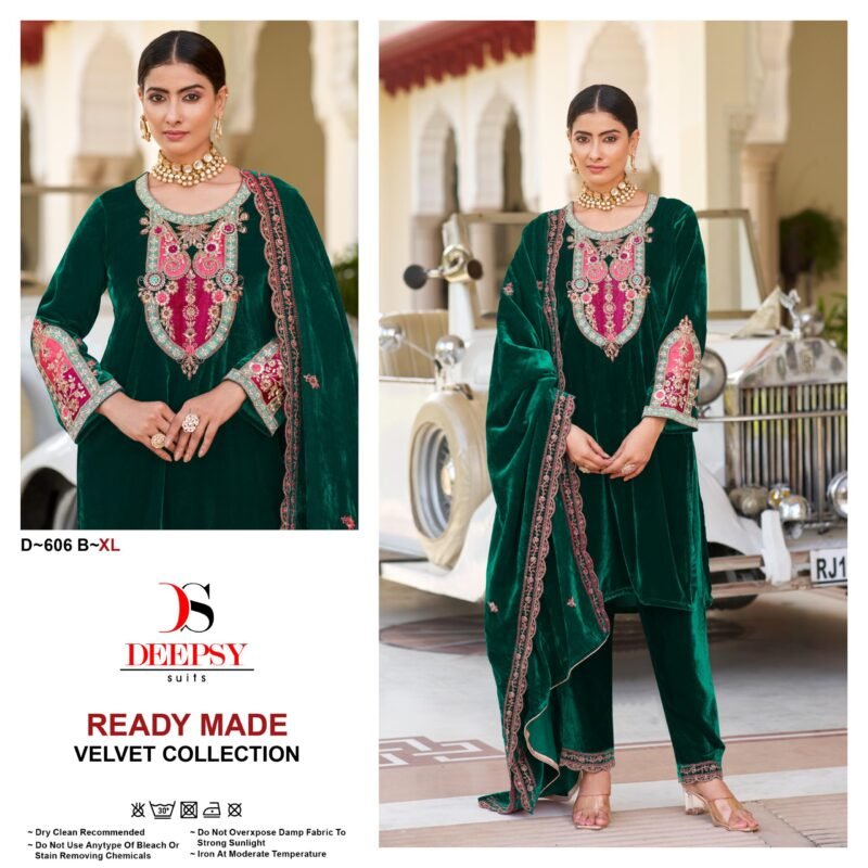 Launching Deepsy D 606 Velvet Embroidered Pakistani Ready Made Collection Wholesale 2026