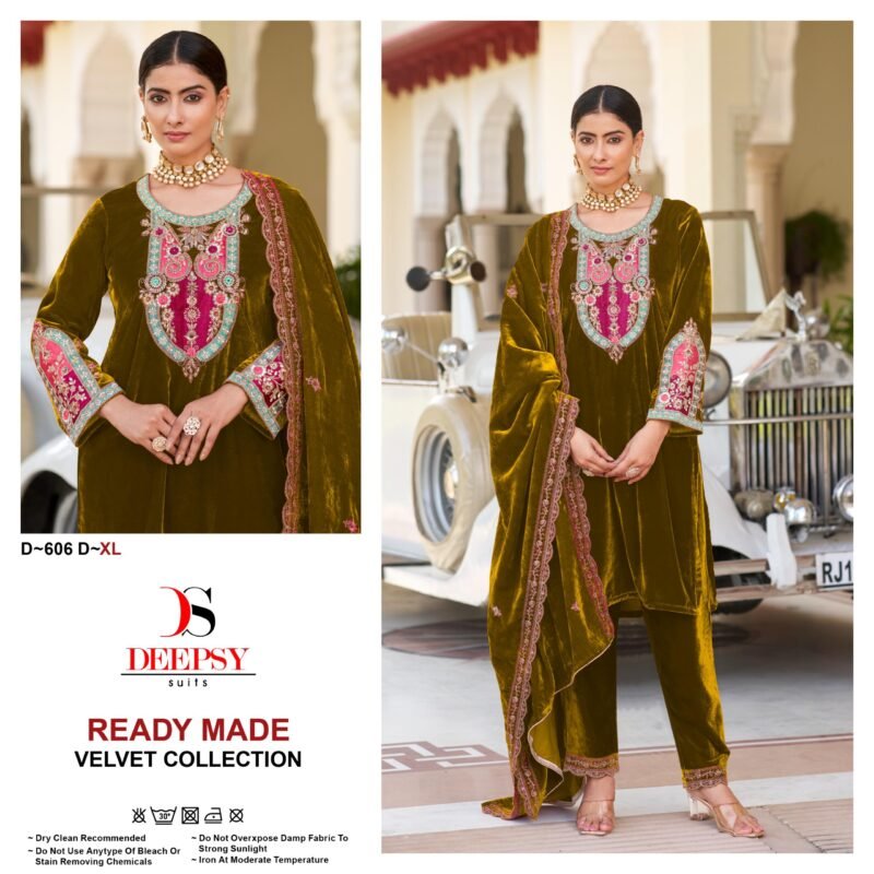 Launching Deepsy D 606 Velvet Embroidered Pakistani Ready Made Collection Wholesale 2026