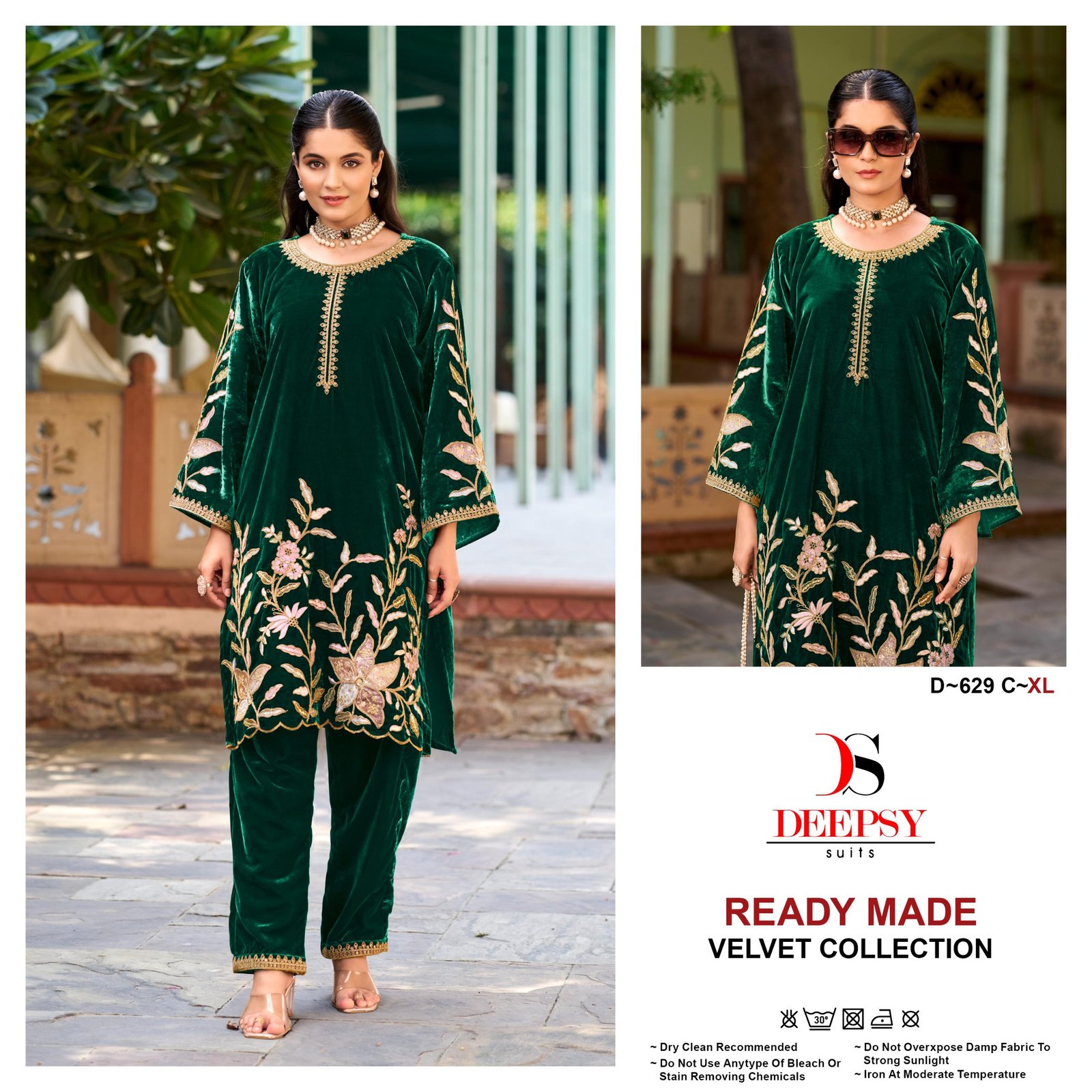 Deepsy D 629 Velvet Embroidered Pakistani Ready Made Collection Wholesale