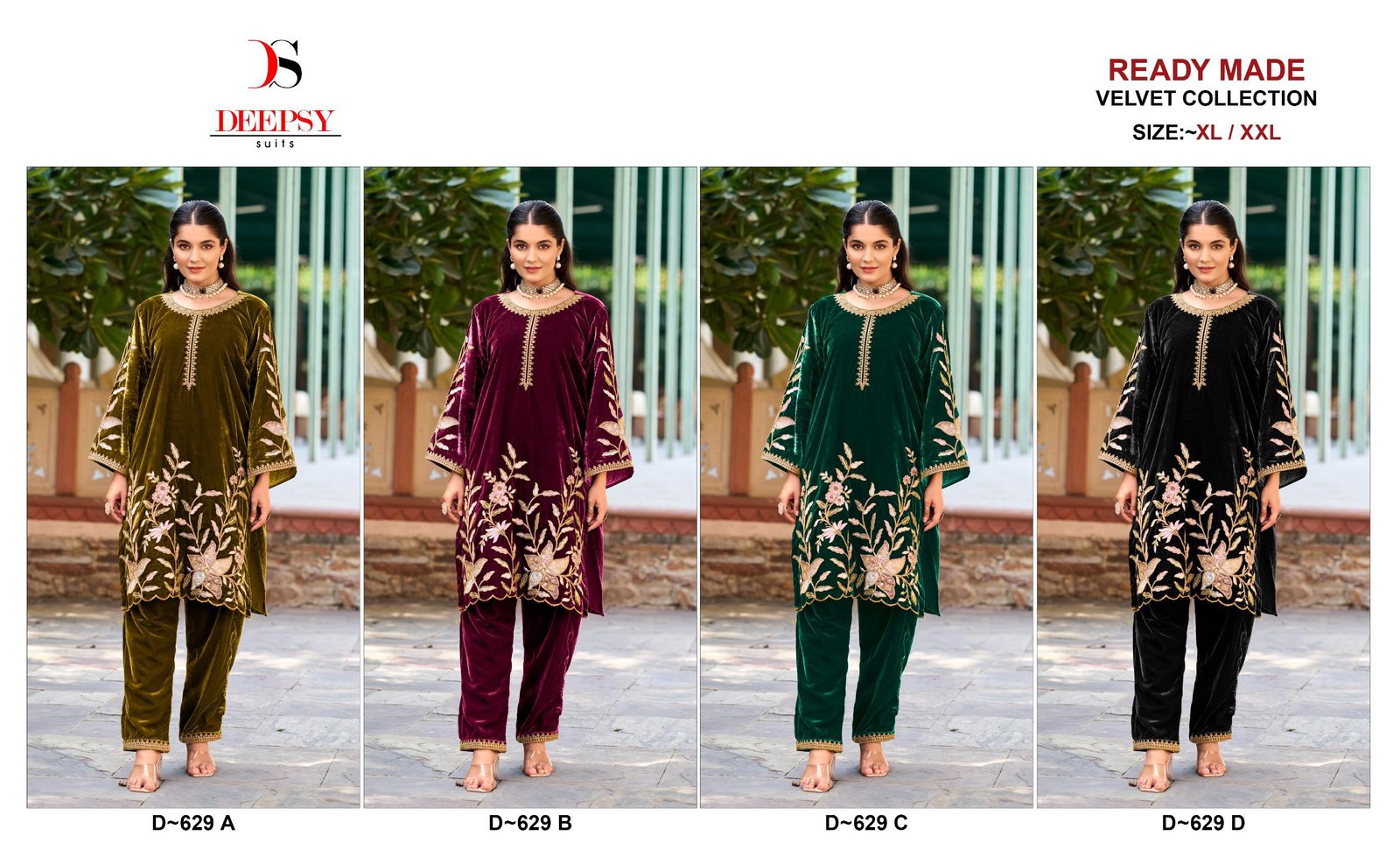 Deepsy D 629 Velvet Embroidered Pakistani Ready Made Collection Wholesale