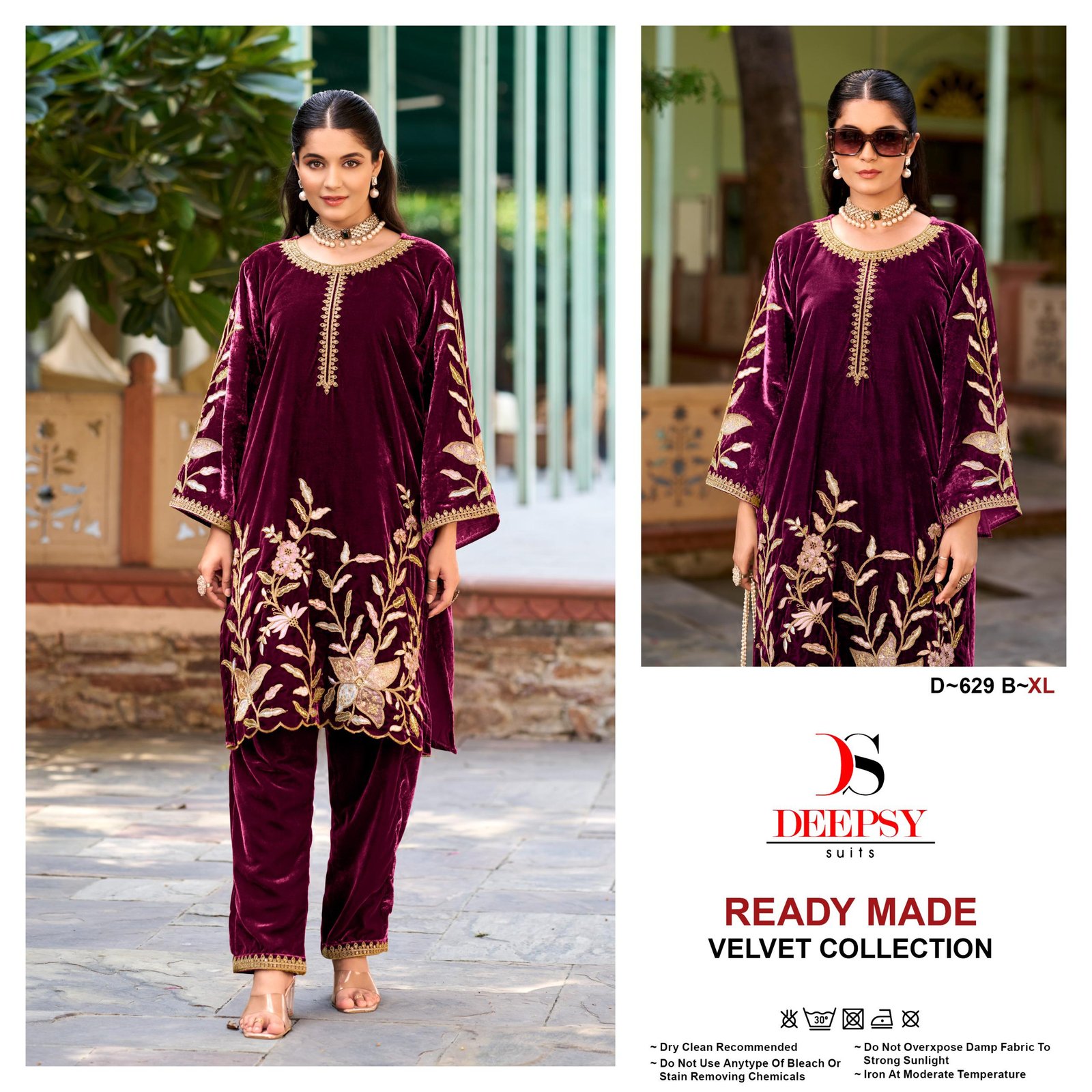 Deepsy D 629 Velvet Embroidered Pakistani Ready Made Collection Wholesale