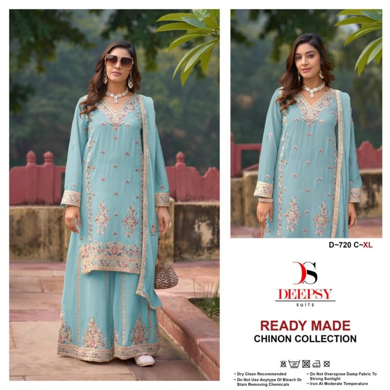 Stylish Deepsy D 720 Chinon Embroidered Ready Made Pakistani Collection Wholesale 2026