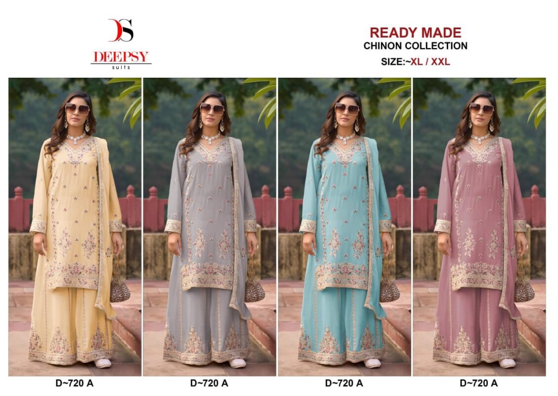 Stylish Deepsy D 720 Chinon Embroidered Ready Made Pakistani Collection Wholesale 2026