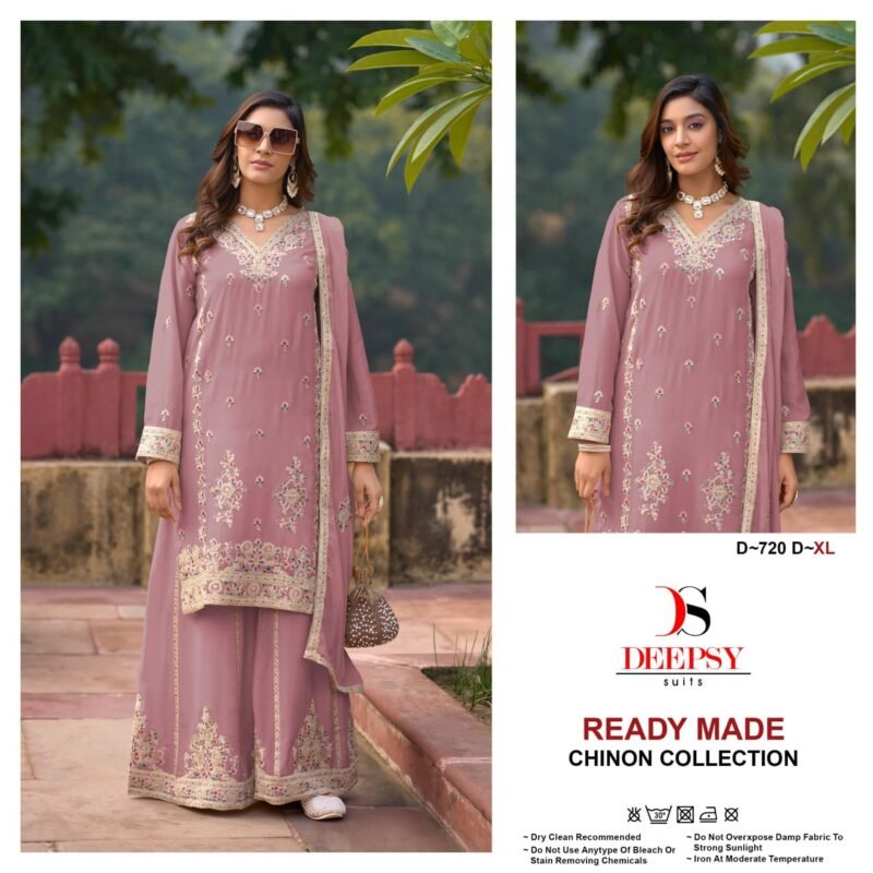 Stylish Deepsy D 720 Chinon Embroidered Ready Made Pakistani Collection Wholesale 2026