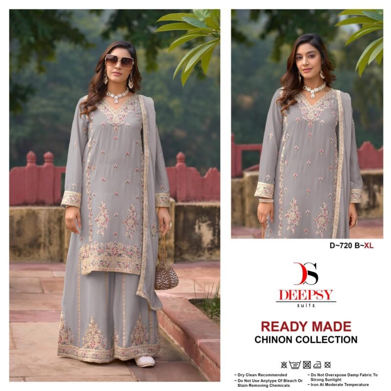 Stylish Deepsy D 720 Chinon Embroidered Ready Made Pakistani Collection Wholesale 2026