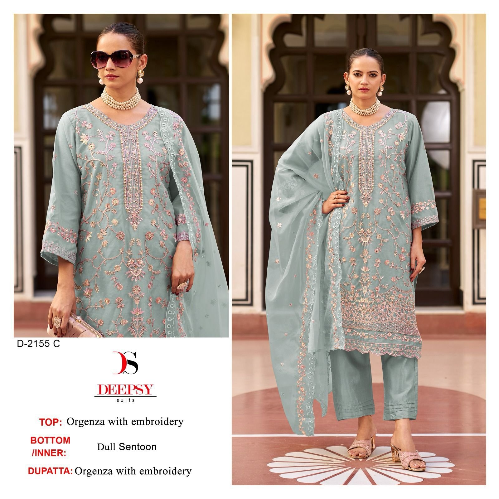 Deepsy D 2155 Organza Embroidered Pakistani Suit Collection Wholesale