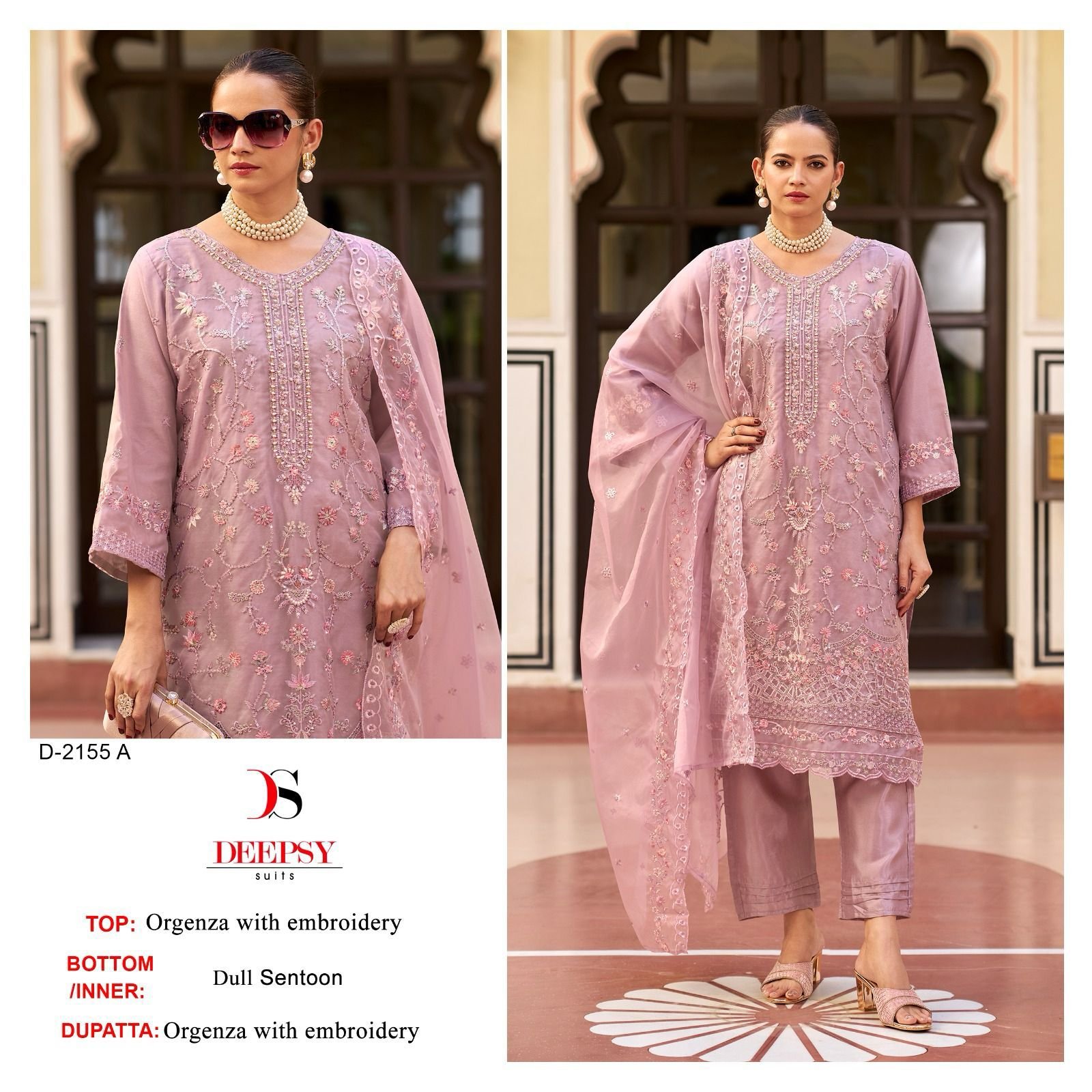 Deepsy D 2155 Organza Embroidered Pakistani Suit Collection Wholesale
