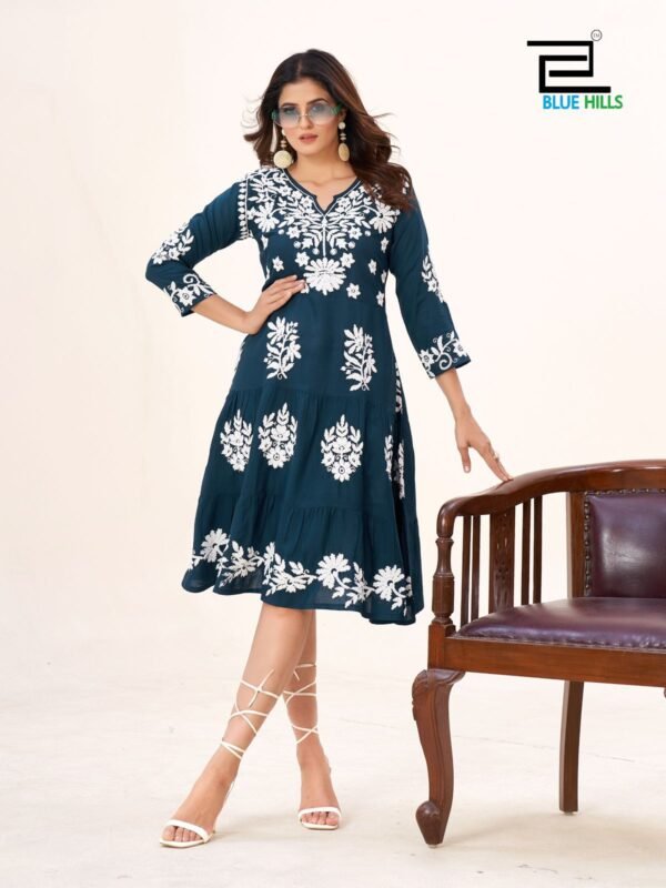 Beautiful Blue Hills Kiara Vol 3 Limited Edition Rayon Lucknowi Work Kurtis Wholesale 2026