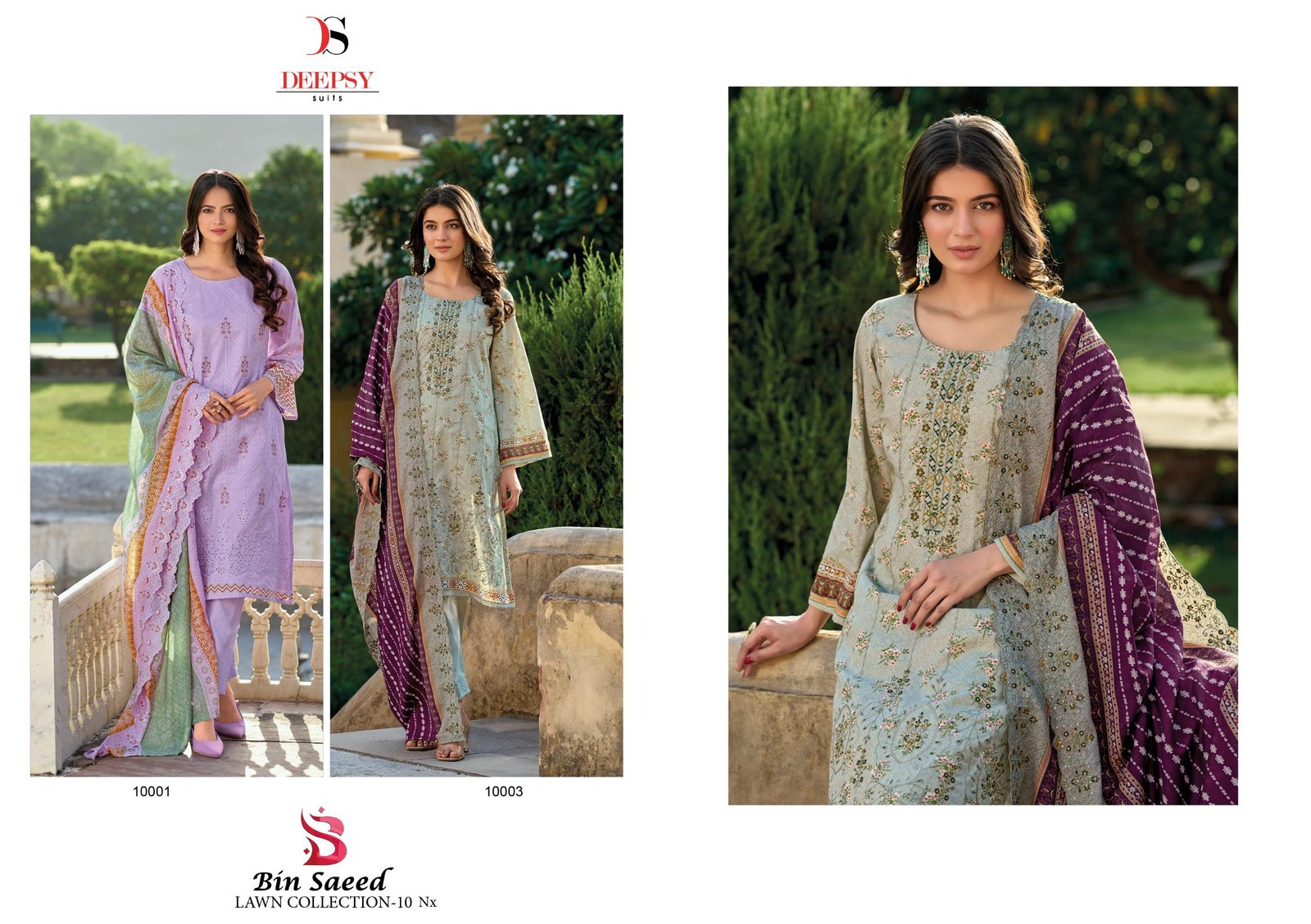 Deepsy Bin Saeed 10 Nx Lawn Collection Pakistani Salwar Kameez Wholesale