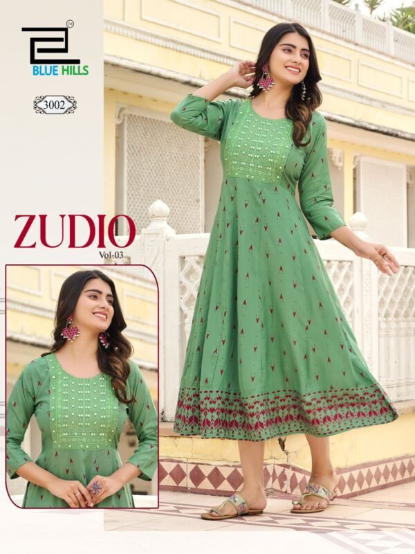 Latest Blue Hills Zudio Vol 3 Rayon Printed Anarkali Kurti Collection Wholesale 2026