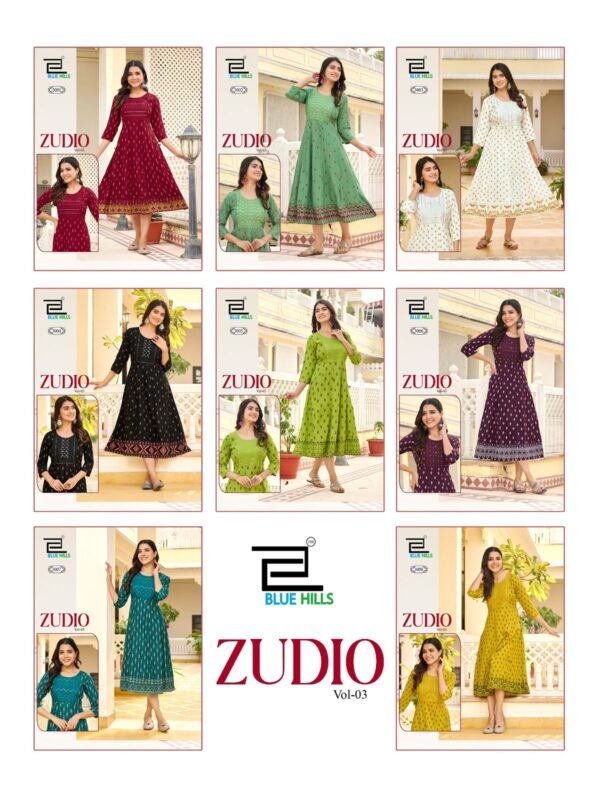 Latest Blue Hills Zudio Vol 3 Rayon Printed Anarkali Kurti Collection Wholesale 2026