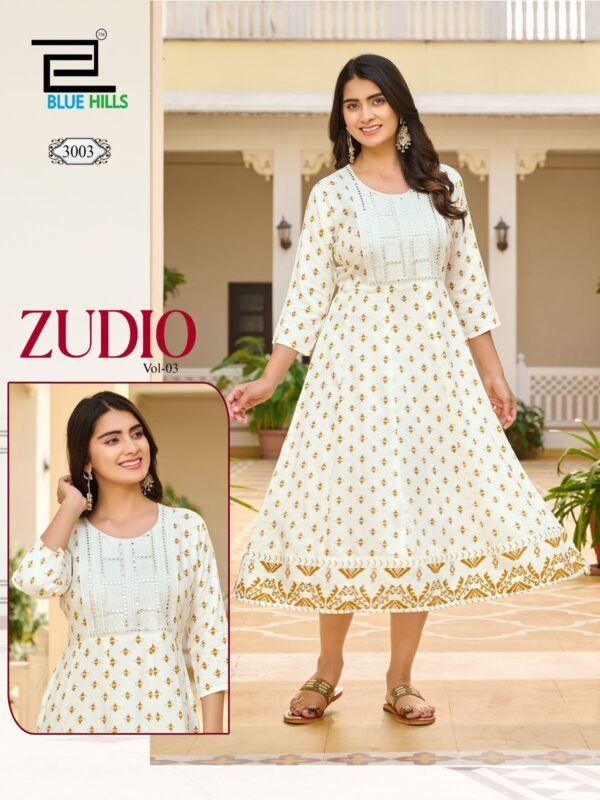 Latest Blue Hills Zudio Vol 3 Rayon Printed Anarkali Kurti Collection Wholesale 2026