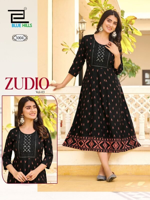 Latest Blue Hills Zudio Vol 3 Rayon Printed Anarkali Kurti Collection Wholesale 2026