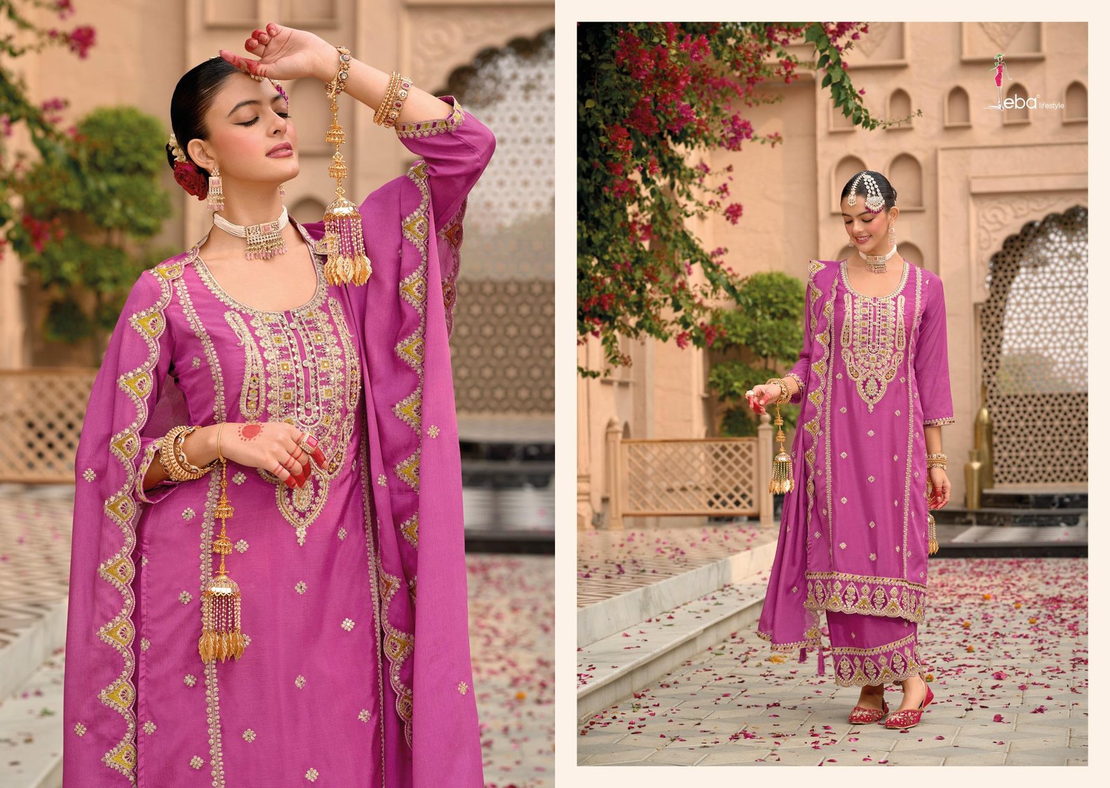 Launching Eba Sahaj Chinon Embroidered Ready Made Suits Collection Wholesale 2026
