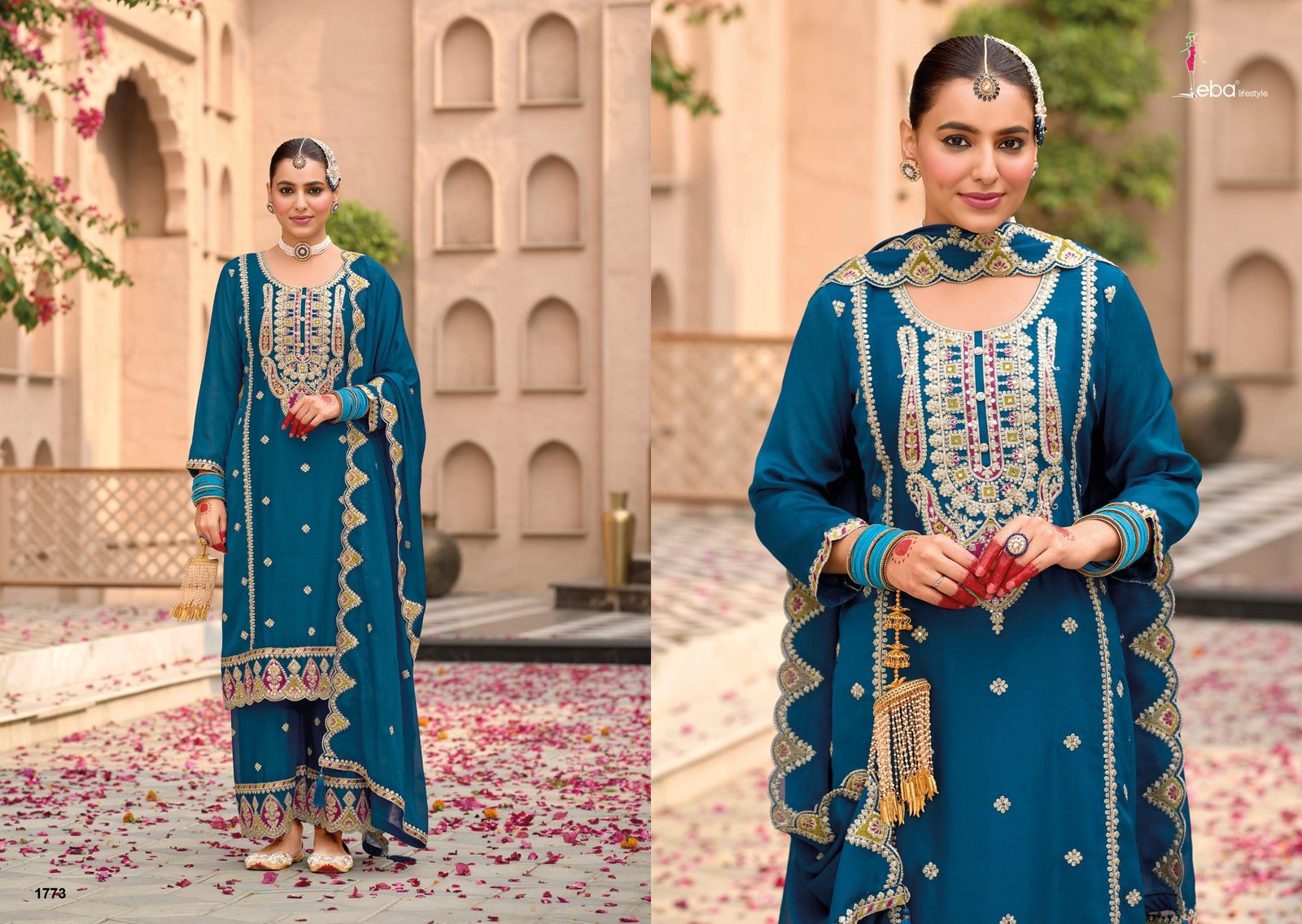 Launching Eba Sahaj Chinon Embroidered Ready Made Suits Collection Wholesale 2026