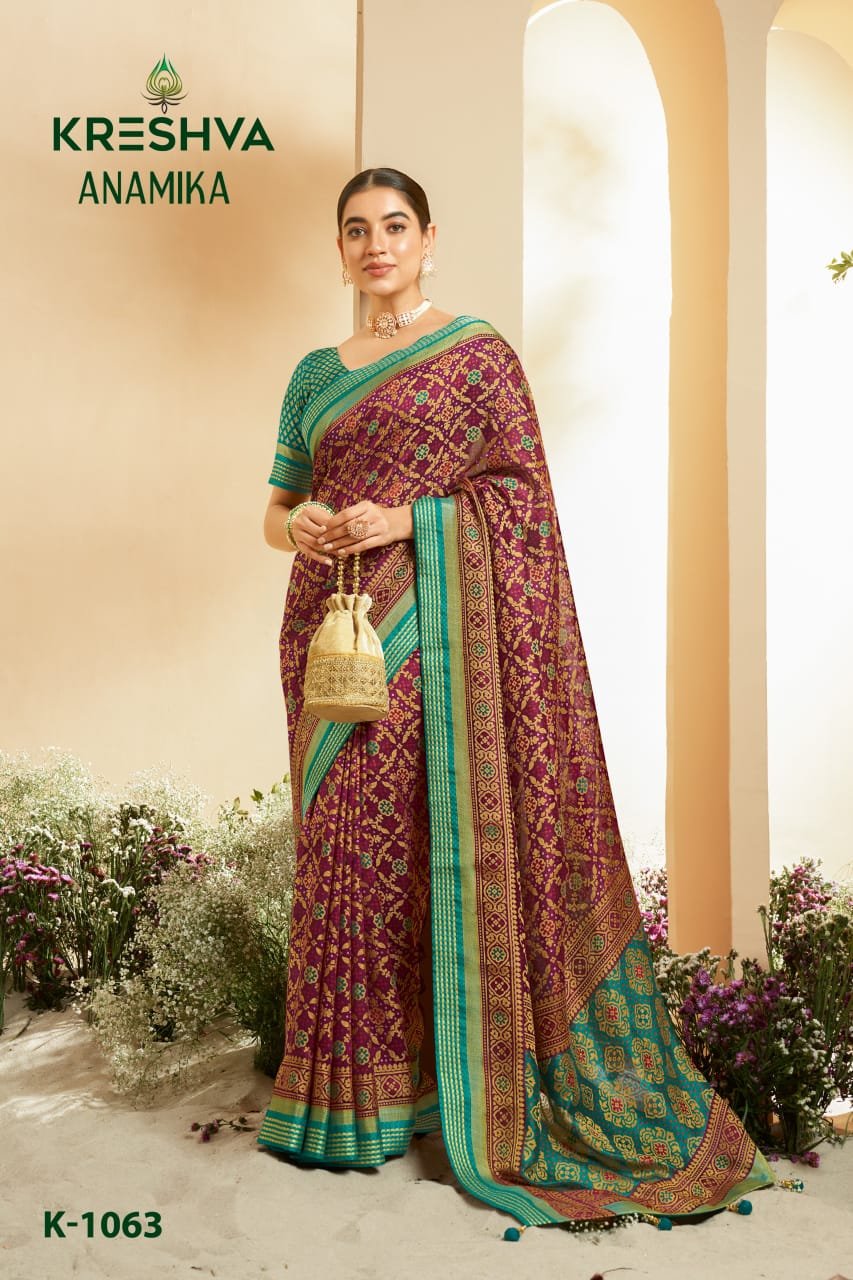 Stylish Kreshva Anamika Georgette Fancy Saree Collection Wholesale 2026