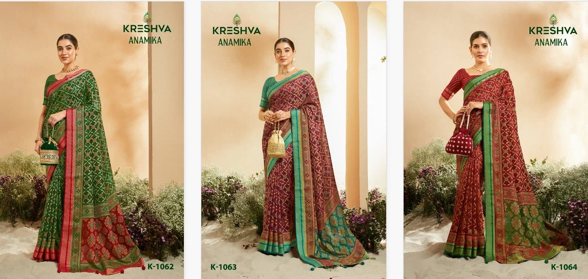 Stylish Kreshva Anamika Georgette Fancy Saree Collection Wholesale 2026